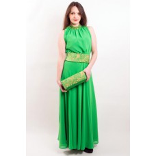 Embroidered dress "Romance" green
